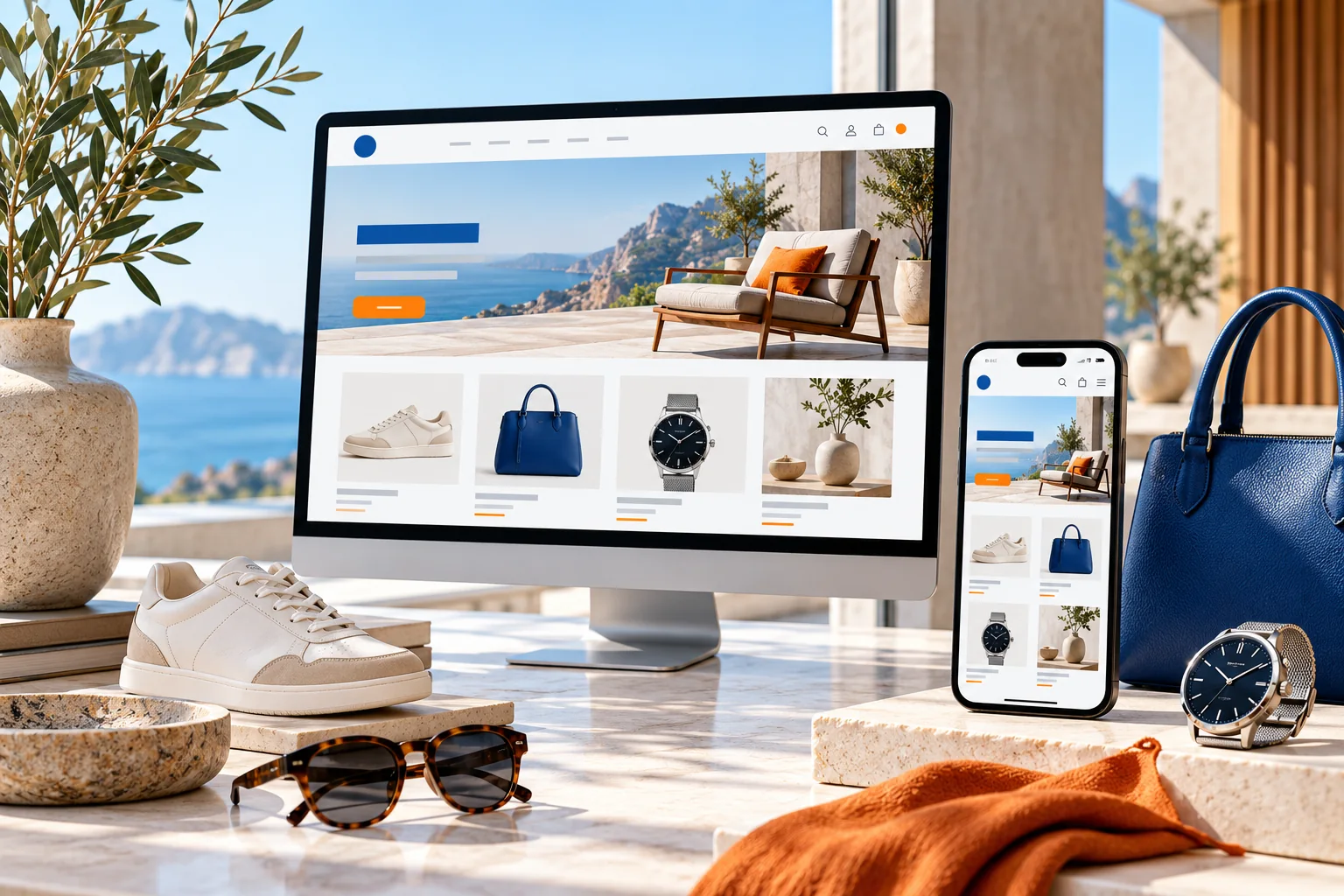 Imagem editorial sobre sites e ecommerce