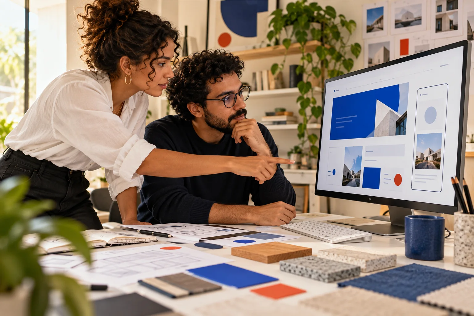 Equipe de criação planejando uma experiência digital